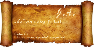 Jávorszky Antal névjegykártya